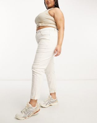 Cotton:On Curve stretch mom jeans in white - ASOS Price Checker