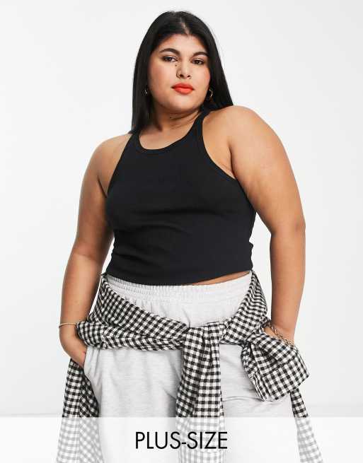 CottonOn Curve tank top in black ASOS