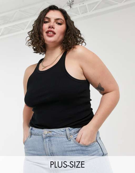 CottonOn Curve tank top in black ASOS
