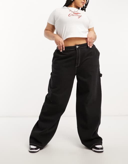 Cotton:On Curve - Utility-cargojeans in zwart