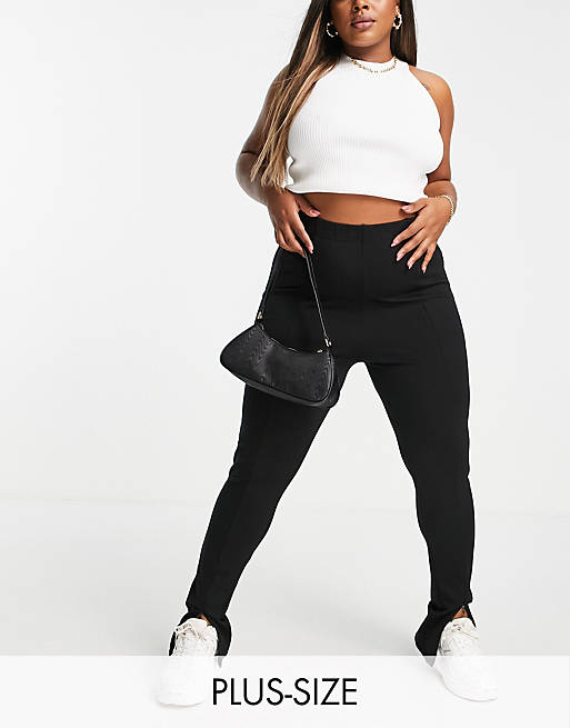 Cotton:On Curve zip front high waist legging in black
