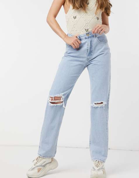 Women S Ripped Jeans Destroyed Busted Knee Jeans Asos