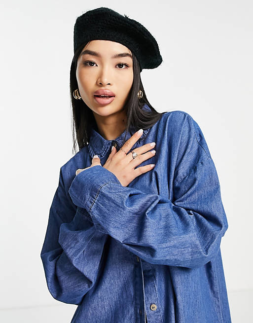 Tops Shirts & Blouses/Cotton:On dad shirt in denim blue 