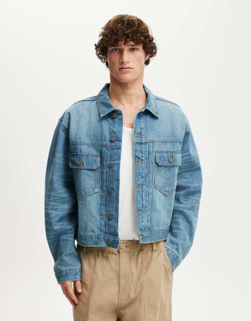 Cotton:On Denim rinse jacket in mid blue