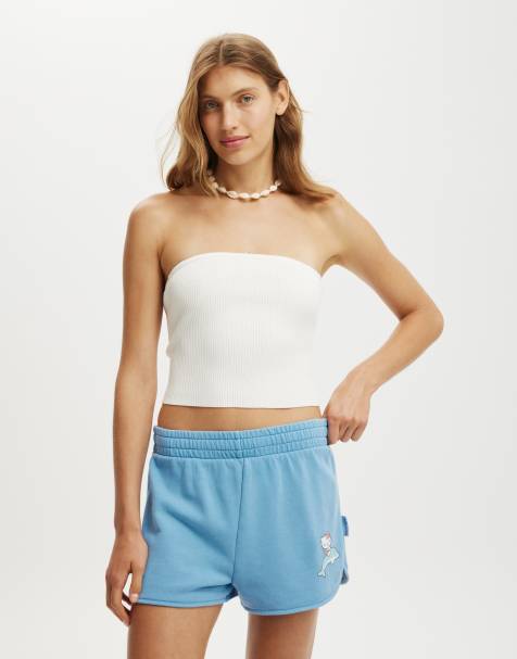 Cotton:On Dolphin hem licensed micro mini short in blue - view 1