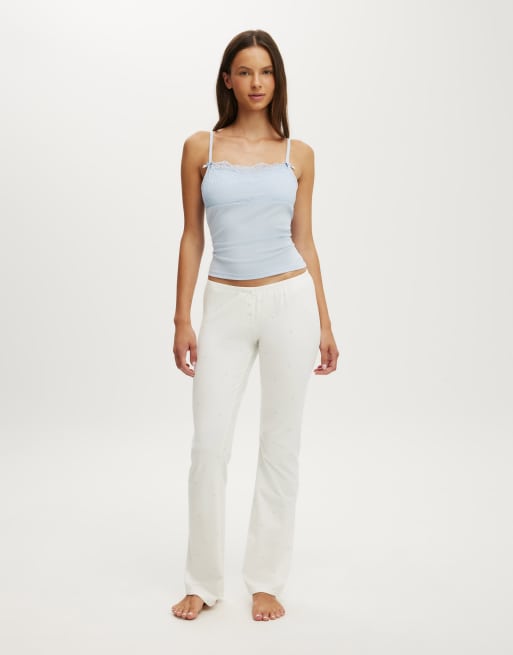 Cotton On - Dreamy - Caraco doux avec empiècement superposé en dentelle - Bleu, 3 de 4
