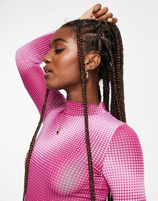 Cotton:On drew mock neck long sleeve top in pink   - ASOS Price Checker