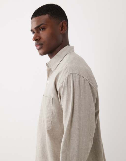 CottonOn eli long sleeve shirt in textured oatmeal, 2 of 5