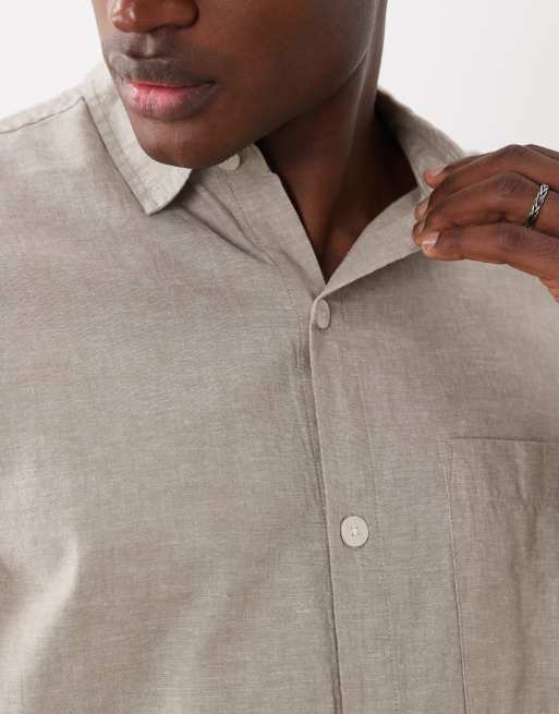 CottonOn eli long sleeve shirt in textured oatmeal, 4 of 5