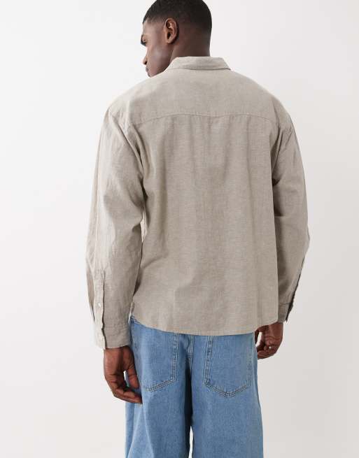CottonOn eli long sleeve shirt in textured oatmeal, 5 of 5