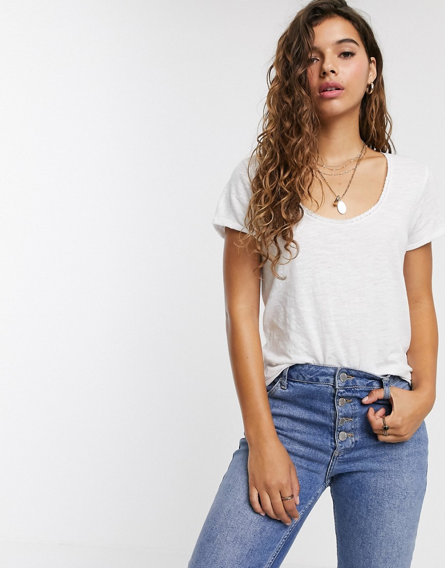 Cotton:On - Elsa - T-shirt met kant-Wit