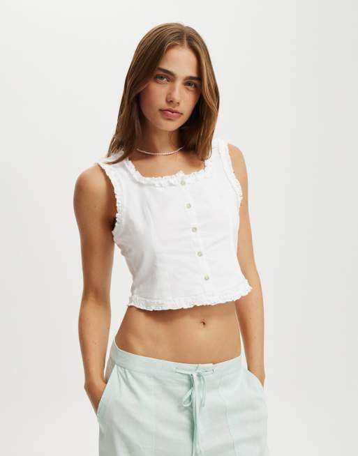Cotton:On Emily ruffle top in white
