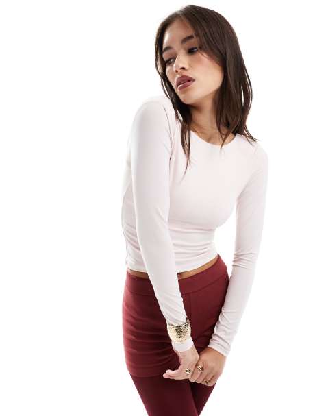 Cotton:On Ever smooth backless long sleeve top in pink - view 1