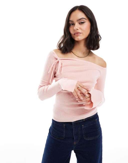 Pink long sleeve sweater best sale