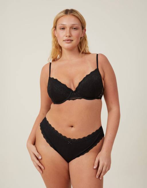 Cotton:On Everyday lace lightly lined bra in black