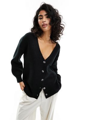 Cotton:On Everything Boxy Cardigan in black