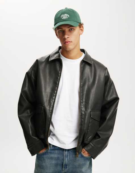 Cotton:On Faux leather bomber in black - view 1