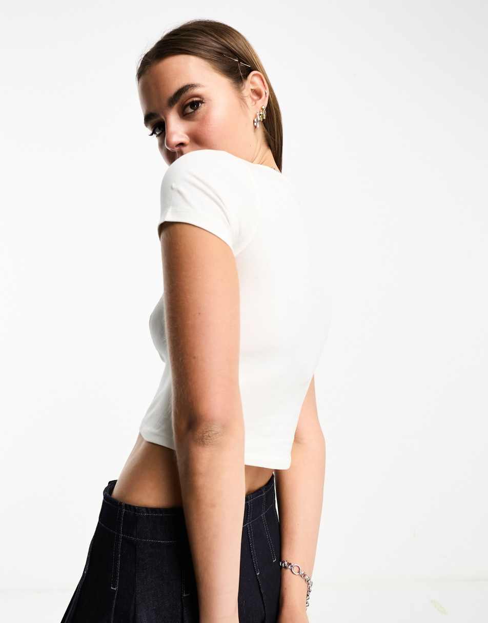 Cotton:On fitted micro t-shirt with vintage mountains print 0