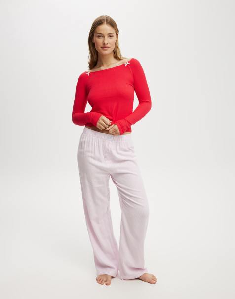 Cotton:On Flannel boyfriend boxer pant in pink - view 1