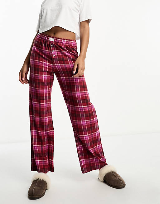 Cotton:On flannel boyfriend boxer pyjama pant pink check | ASOS