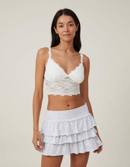 Cotton:On Fleece rara skirt in light grey marle