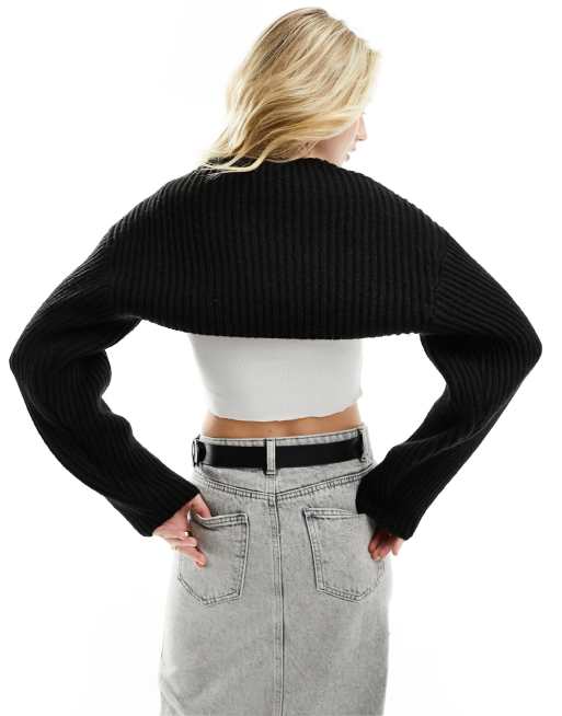 Black fluffy shrug store