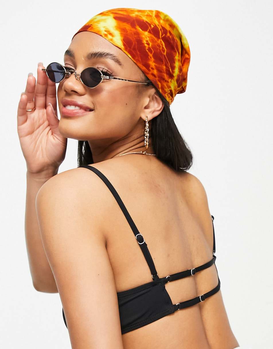 Cotton:On gathered front backless bralette co ord in black