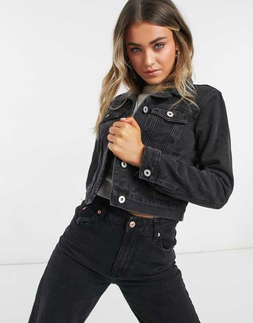 Black denim top jacket cotton on