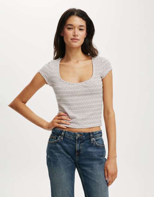 Cotton:On Hailey textured short sleeve in pink