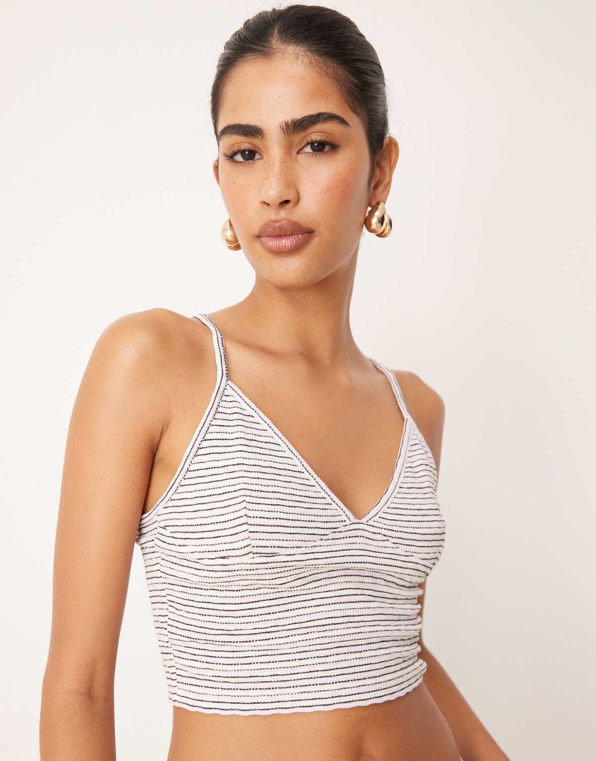 Cotton:On Hailey v neck cami in tbc stripe soft pink