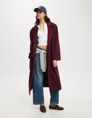 Cotton:On Harrison coat in burgundy