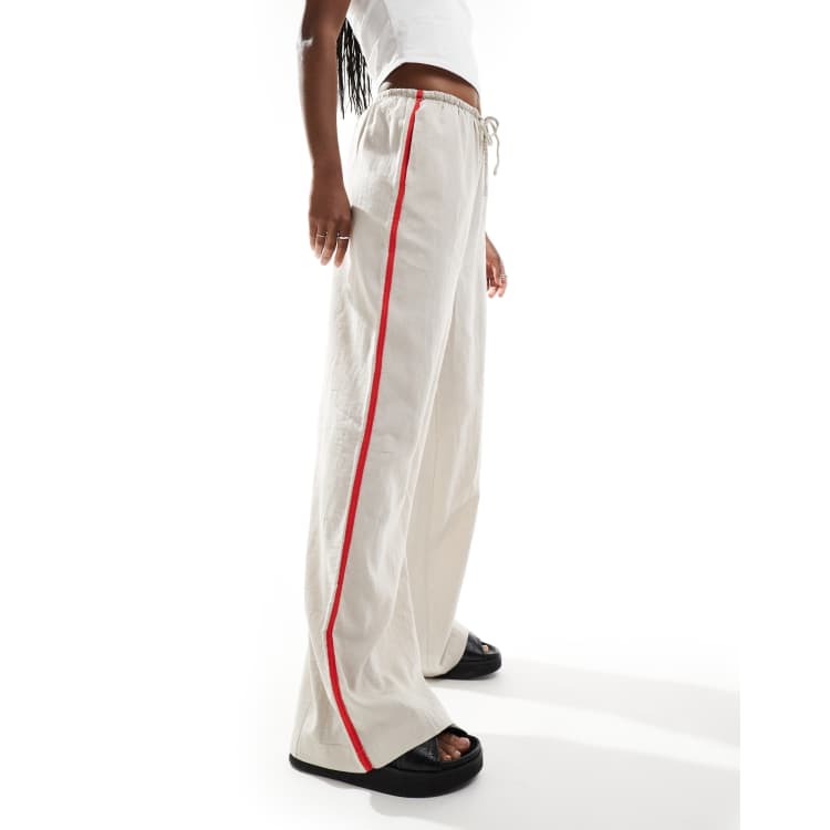 Cotton linen wide leg pants store