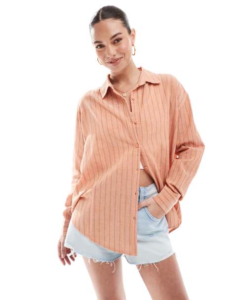 Cotton:On Haven long sleeve shirt in multi texture stripe - view 1