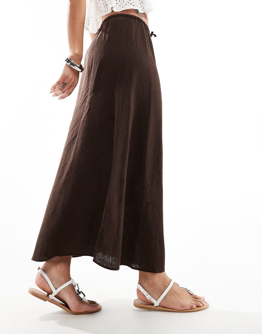 Cotton:On Haven maxi slip skirt in brown