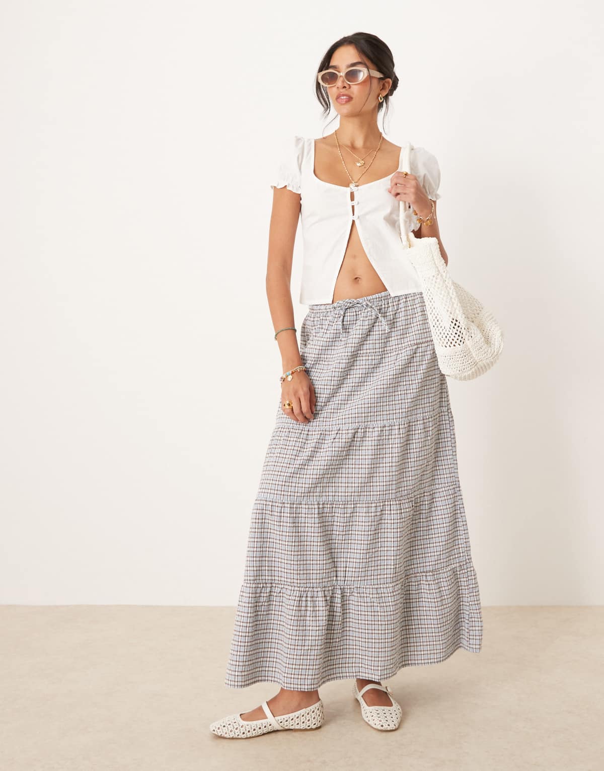 Cotton:On Haven multi tiered maxi skirt in multi