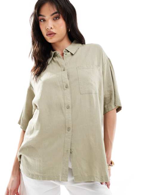 Cotton:On Haven short sleeve shirt in green | ASOS