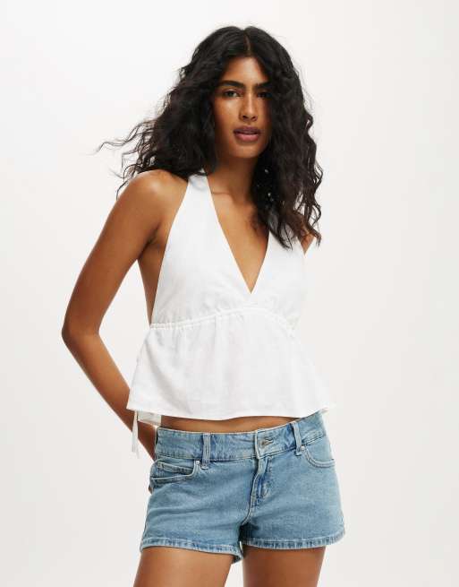 Cotton:On Haven tie side halter top in white