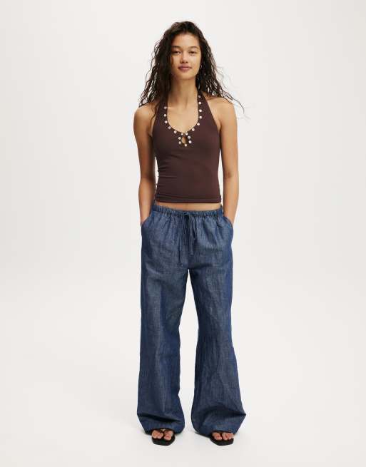 Cotton:On Haven wide leg pant in blue