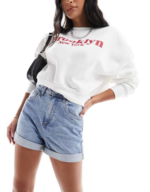 Stretch cut sale off denim shorts