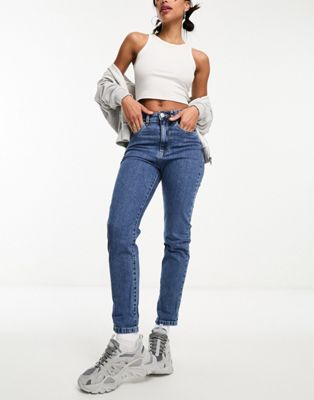 Cotton:On high rise mom jean in mid blue - ASOS Price Checker