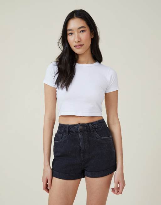 Denim shorts and hot sale black top