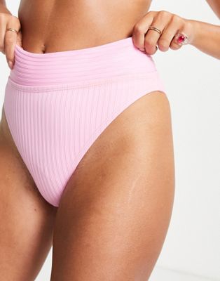Cotton:On high waisted cheeky bikini bottoms co ord in pink