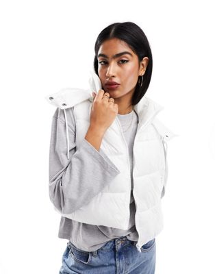 Cotton:On hooded puffer vest in white - ASOS Price Checker