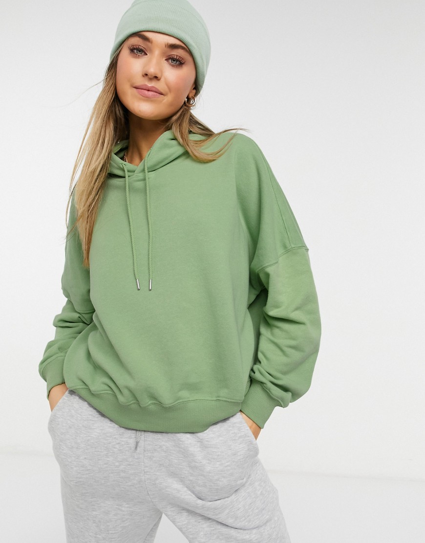 Cotton: On hoodie in green