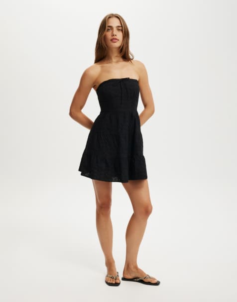 Cotton:On Jaime strapless mini dress in black broderie - view 1