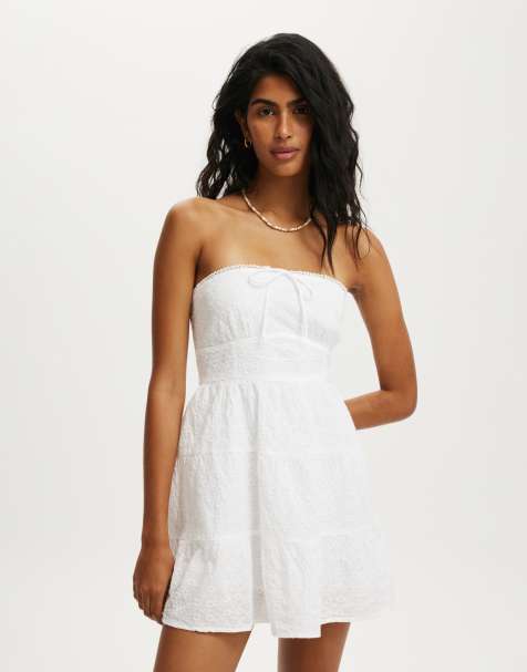 Cotton:On Jaime strapless mini dress in white broderie - view 1