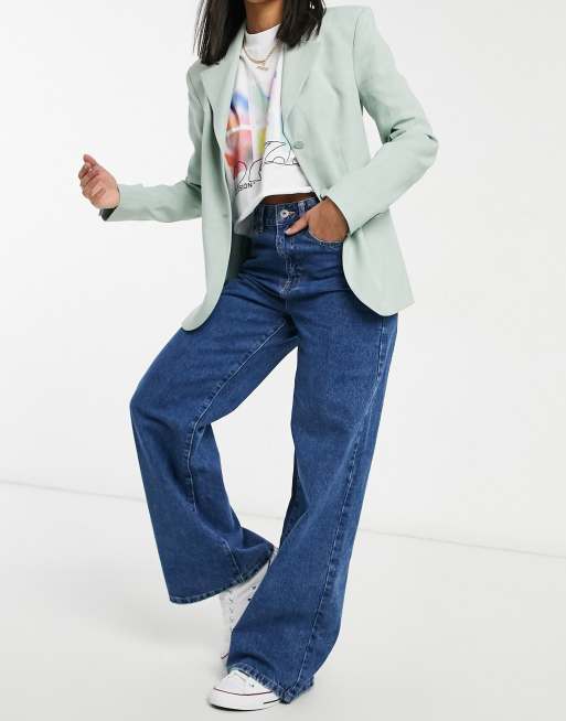 Cotton:On - Jeans met wijde pijpen in midden blauwe wassing
