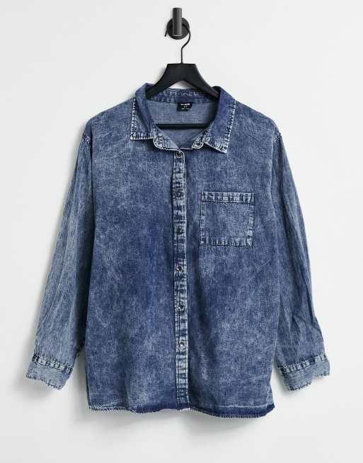 Cotton:On – Jeanshemd in verwaschenem Mittelblau