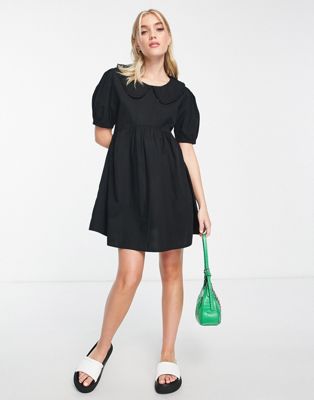 Cotton:On Jessie babydoll mini dress in black