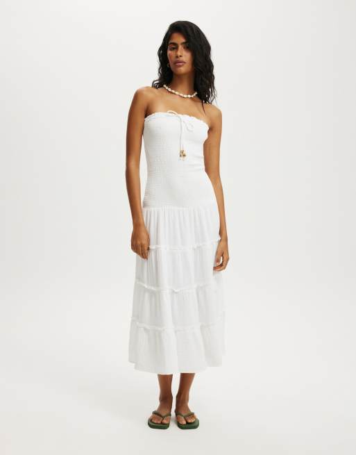 Cotton:On Jet set tube maxi dress in white